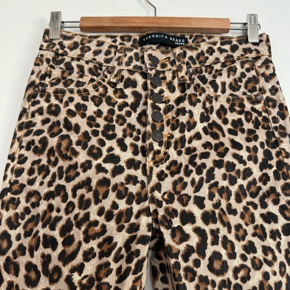 Veronica Beard Leopard Print Ankle Pants - Beige, Black - Picture 5 of 6